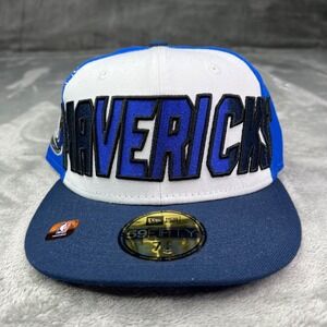 New Era Dallas Mavericks Wordmark Script NBA 59FIFTY Fitted Hat Blue White 7 1/4